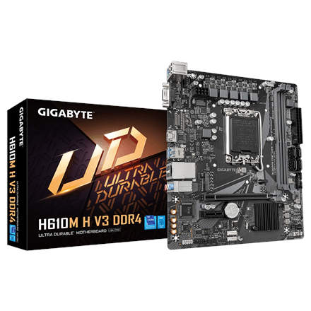 Gigabyte H610M H V3 DDR4 Motherboard, LGA1700, 4x SATA