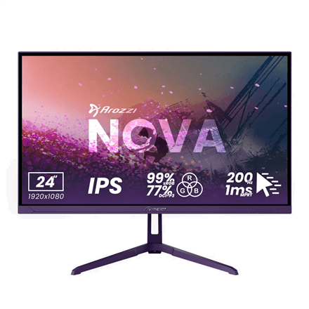 Arozzi Nova 24" IPS Full HD 200 Hz mängurikuvar, lilla