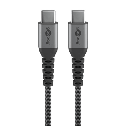 Goobay | USB-C to USB-C Textile Cable with Metal Plugs | 49302 | USB-C to USB-C USB-C male | USB-C male