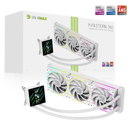 Жидкостное охлаждение Gamemax HAILSTORM 360 LCD WH