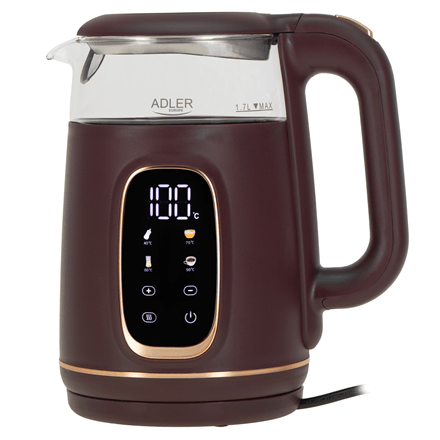 Adler AD 1305 kettle, burgundy, 1.7 l, 2200 W