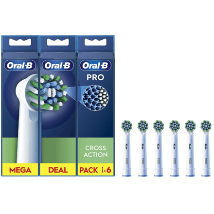 Oral-B EB50RX-6 Cross Action Pro hambaharjapead, 6 tk, valge