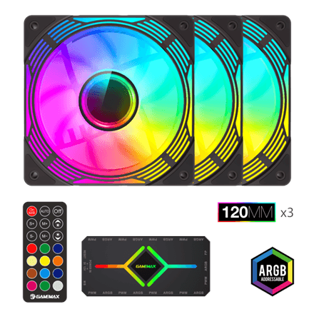 Korpuse ventilaator Gamemax KF300 BK