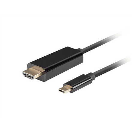 Lanberg USB-C–HDMI kaabel CA-CMHD-10CU-0010-BK, 1 m, 4K 60Hz, must