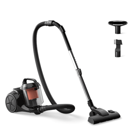 Philips | Vacuum cleaner | XB1142/10 1000 series | Bagless | Power 800 W | Dust capacity 1.3 L | Rich black/Coral moody