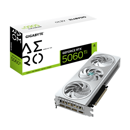 Gigabyte GeForce RTX 5060 Ti AERO OC 16G videokaart, 16 GB GDDR7