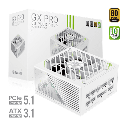 Gamemax GX PRO 1250G toiteplokk 1250 W, 80 PLUS Gold, valge