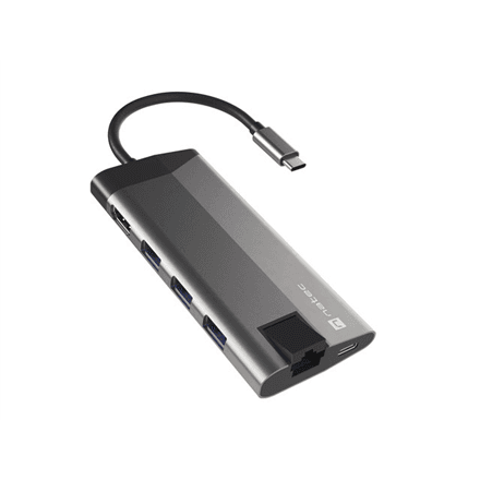 Mitme pordiga USB-C adapter Natec NMP-1690, HDMI 4K, RJ45, SD, hall