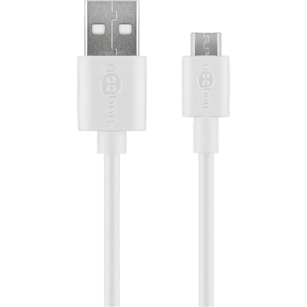 Goobay 43837 Micro USB Charging and Sync Cable, 1 m, White