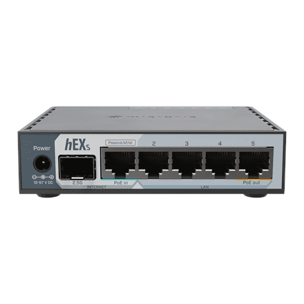 Роутер MikroTik hEX S (2025), 5 гигабитных портов