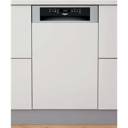 Whirlpool Dishwasher | WSBO 3O34 PF X | Built-in | Width 45 cm | Number of place settings 10 | Number of programs 8 | Energy efficiency class D | Display | Stainless steel