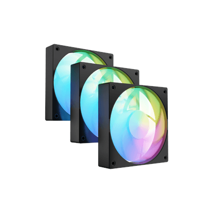 Korpuse ventilaatorite komplekt Fury Sai S12 ARGB PWM, 3-pack, 3 tk, Black