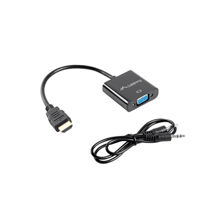 Adapter HDMI – VGA ja heli Lanberg, AD-0017-BK