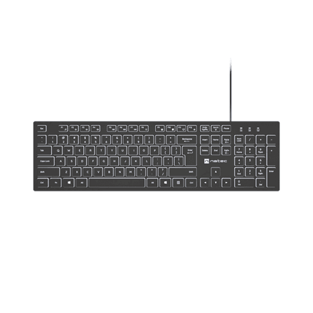 Natec Herring Glow Wired Keyboard Black US Layout
