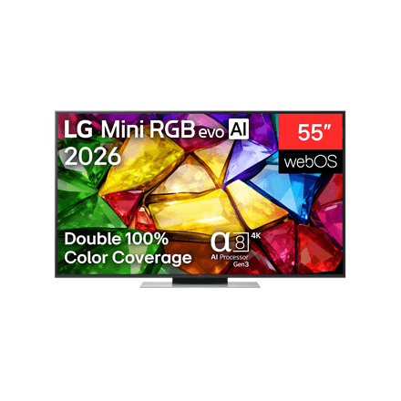 LG 55MRGB87B3B 55-tolline 4K evo AI Mini RGB nutiteler, webOS