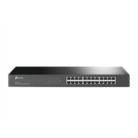 TP-Link TL-SF1024 network switch, 24 ports, Fast Ethernet, rackmount