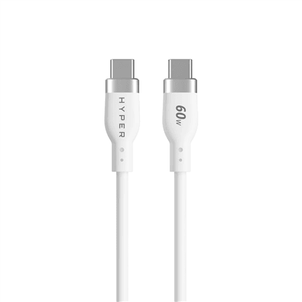 Hyper HyperJuice HJ4011WHGL USB-C silicone charging cable, 1.5 m, white