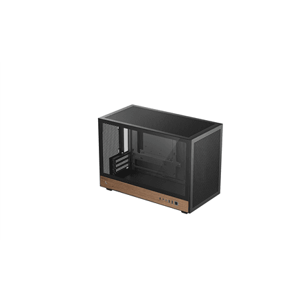 Deepcool CH260 Wood compact PC case, wood panel, black