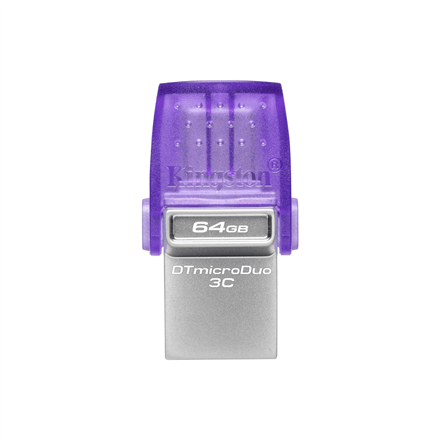 Kingston DataTraveler Micro Duo 3C 64 GB USB flash drive, purple