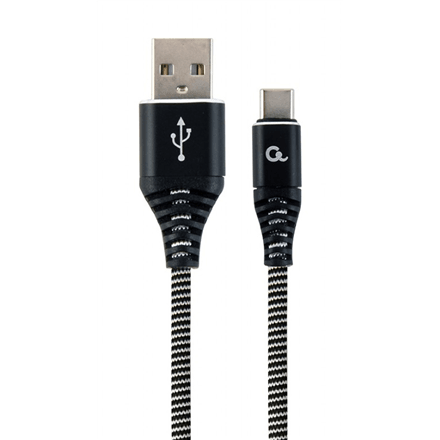 Cablexpert CC-USB2B-AMCM-1M-BW Braided USB-A to Type-C Cable, 1 m