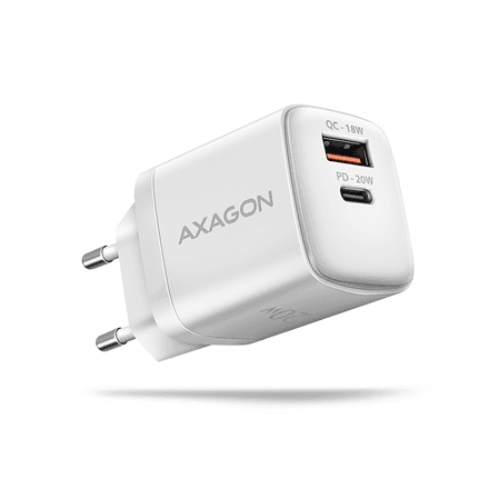 Seinalaadija Axagon ACU-PQ20W, 20 W, USB-A + USB-C, valge