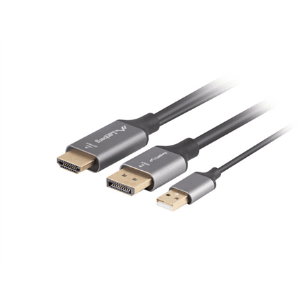 Lanberg HDMI–DisplayPort kaabel 4K CA-HDDP-20CU-0018-BK, 1,8 m, must