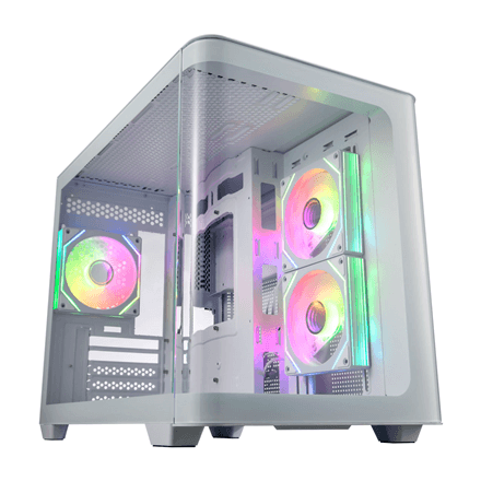 FSP S380 mid-tower PC case, Micro-ATX / Mini-ITX, white