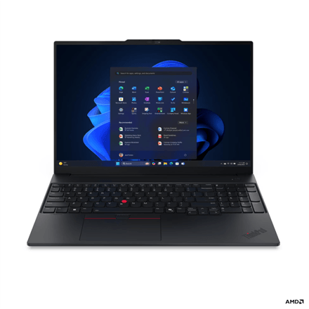 Lenovo ThinkPad E16 G4 AMD | Black | 16 " | IPS | WUXGA | 1920 x 1200 pixels | Anti-glare | AMD Ryzen AI 5 | 330 | 16 GB | SODIMM DDR5 | Solid-state drive capacity 512 GB | AMD Radeon 820M Graphics | Windows 11 Pro | 802.11be | Bluetooth version 5.4 | Keyboard language English | Keyboard backlit | Warranty 36 month(s) | Battery warranty 12 month(s)