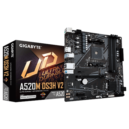 Emaplaat Gigabyte A520M DS3H V2, AM4, Micro-ATX, DDR4