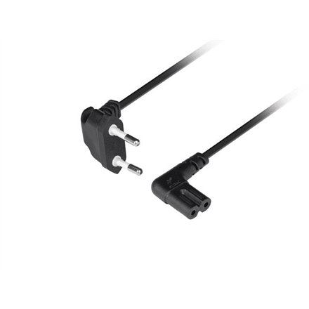 Lanberg CEE 7/16 to EC 320 C7 Euro (radio) power cord 1.8m angled VDE | CA-C7CA-12CC-0018-BK