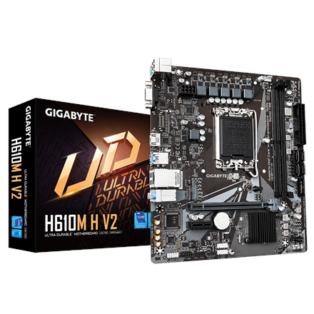 Emaplaat Gigabyte H610M H V2 G1.0, LGA1700, DDR5, M.2 ja SATA